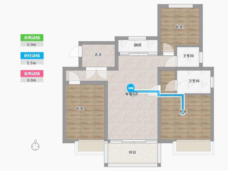 陕西省-渭南市-富平龙记檀府-76.62-户型库-动静线