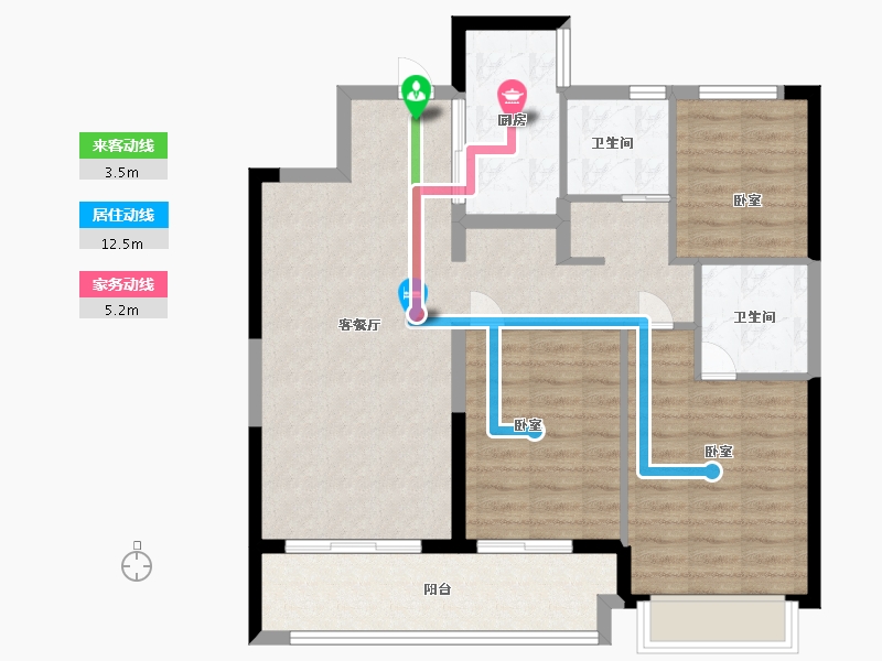 江苏省-无锡市-绿城凤起和鸣-89.99-户型库-动静线