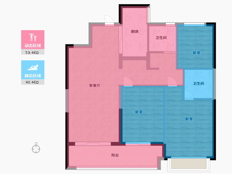 江苏省-无锡市-绿城凤起和鸣-89.99-户型库-动静分区