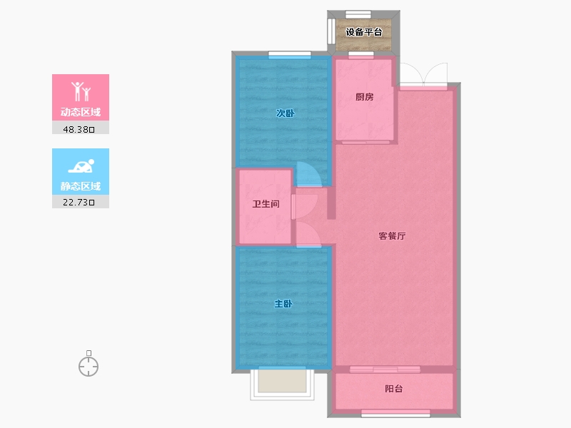 黑龙江省-哈尔滨市-汇龙·拾光里-65.69-户型库-动静分区