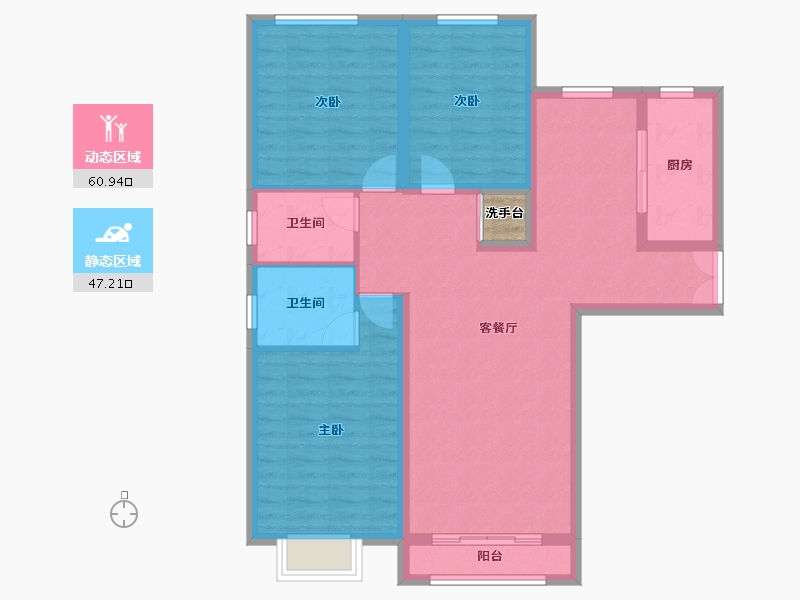 陕西省-榆林市-常乐紫庭-98.33-户型库-动静分区