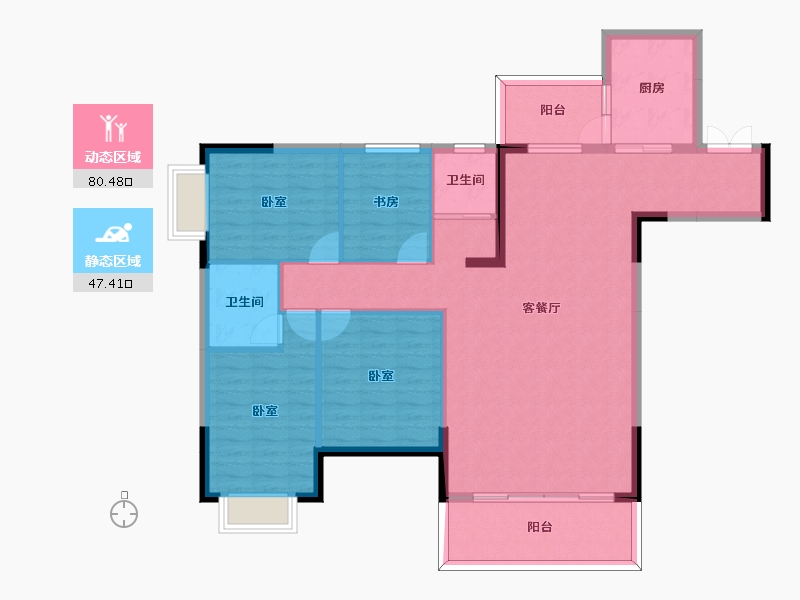 贵州省-安顺市-安顺东城里-116.56-户型库-动静分区