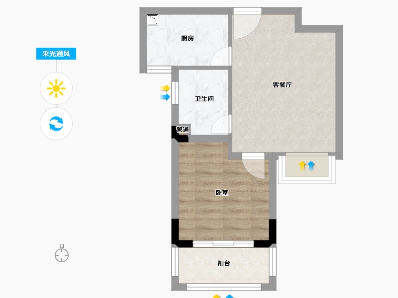 江苏省-无锡市-融侨悦府-40.00-户型库-采光通风