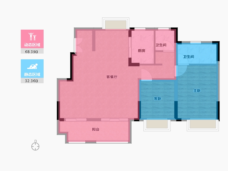 江苏省-无锡市-弘阳昕悦府-91.00-户型库-动静分区