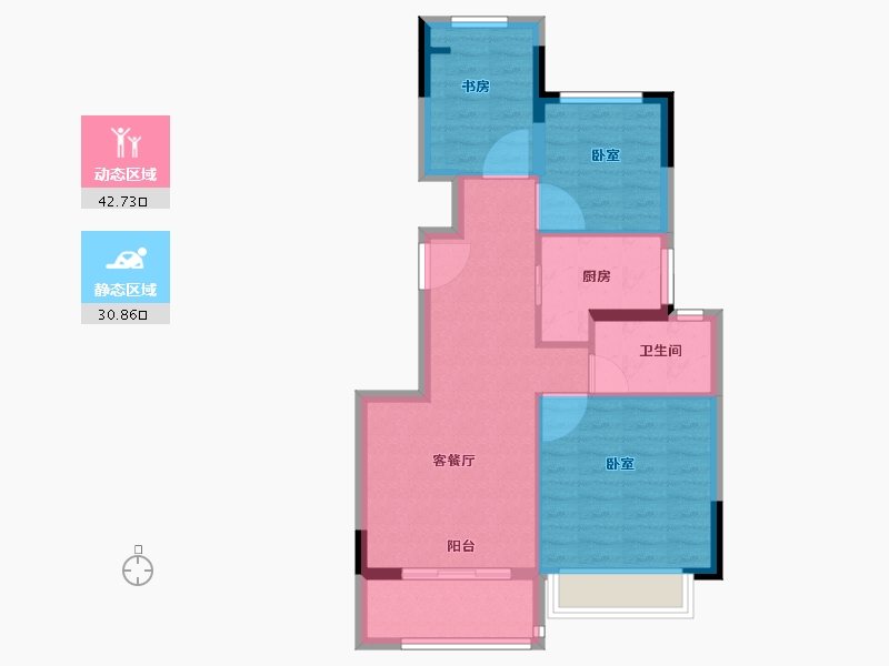 江苏省-南京市-阳光城文澜府-66.01-户型库-动静分区