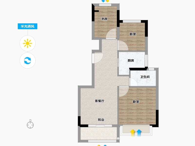 江苏省-南京市-阳光城文澜府-66.01-户型库-采光通风