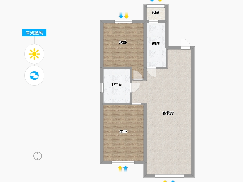 黑龙江省-哈尔滨市-华南城·紫荆名都-71.20-户型库-采光通风