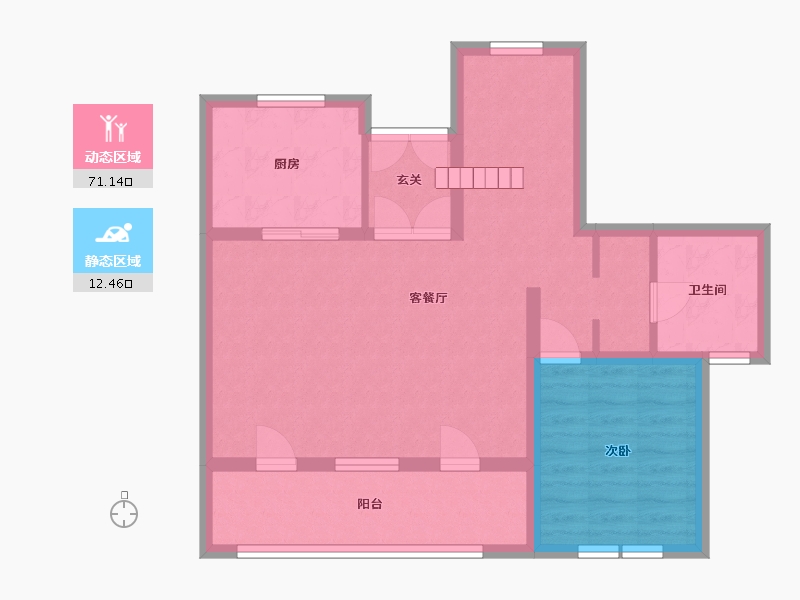 黑龙江省-哈尔滨市-融创御湖宸院-74.84-户型库-动静分区