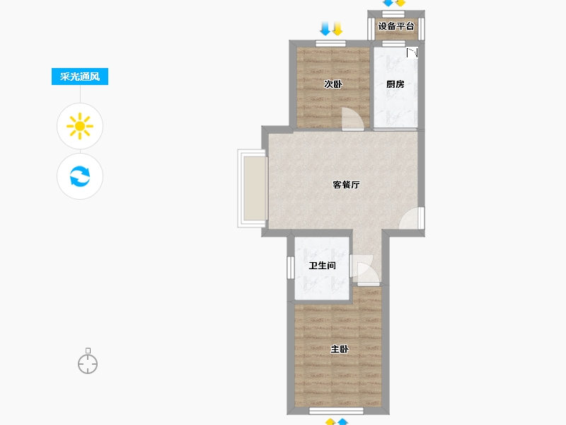 黑龙江省-哈尔滨市-汇龙·拾光里-48.91-户型库-采光通风