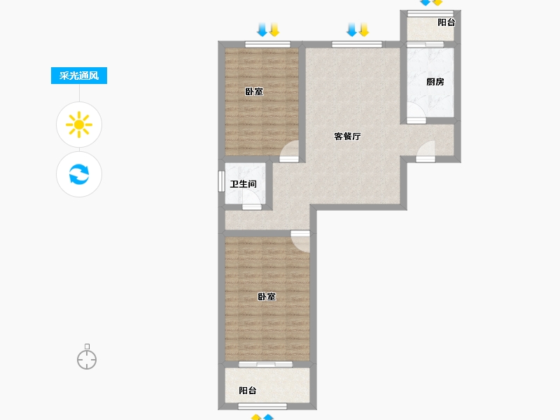 甘肃省-兰州市-美达花苑-79.91-户型库-采光通风