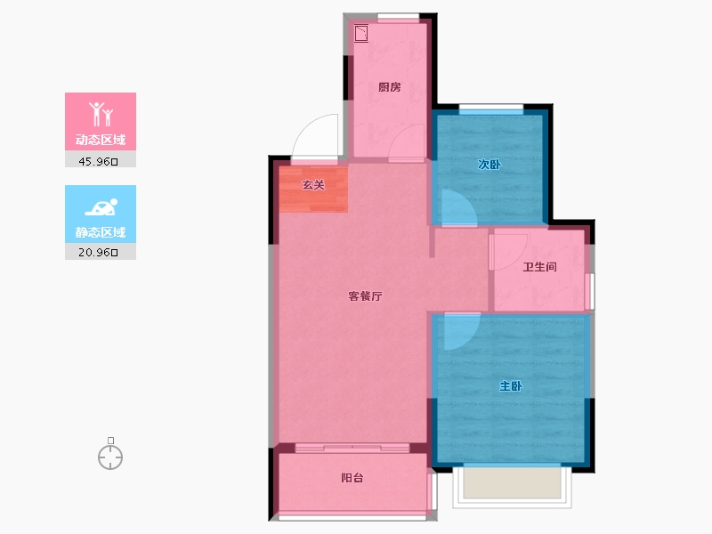 江苏省-南京市-宁滁恒大文化旅游城-60.00-户型库-动静分区