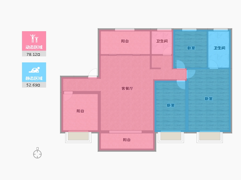 江苏省-无锡市-宜兴中梁首府壹号-118.01-户型库-动静分区