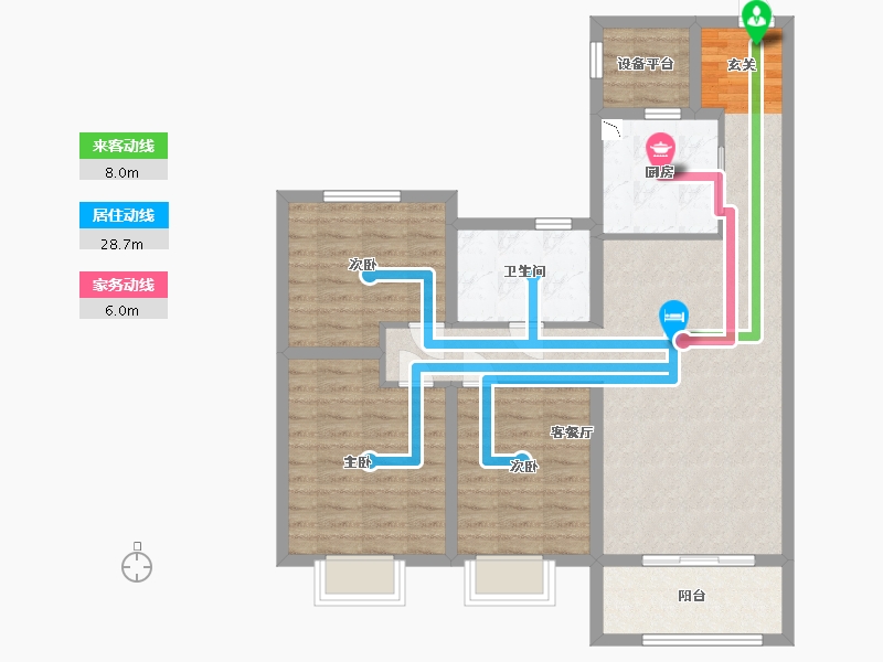 黑龙江省-哈尔滨市-中海时代-92.80-户型库-动静线