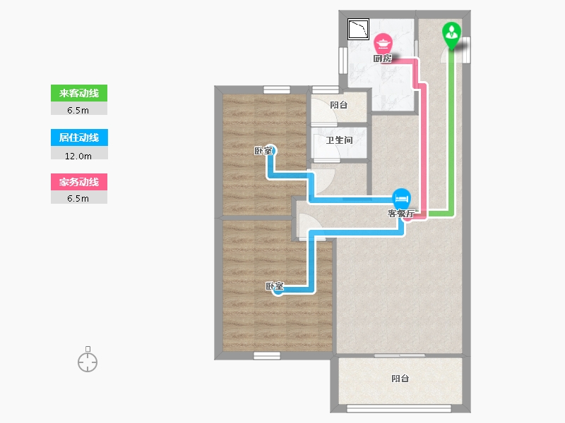 陕西省-西安市-中南·漫悦湾-69.58-户型库-动静线