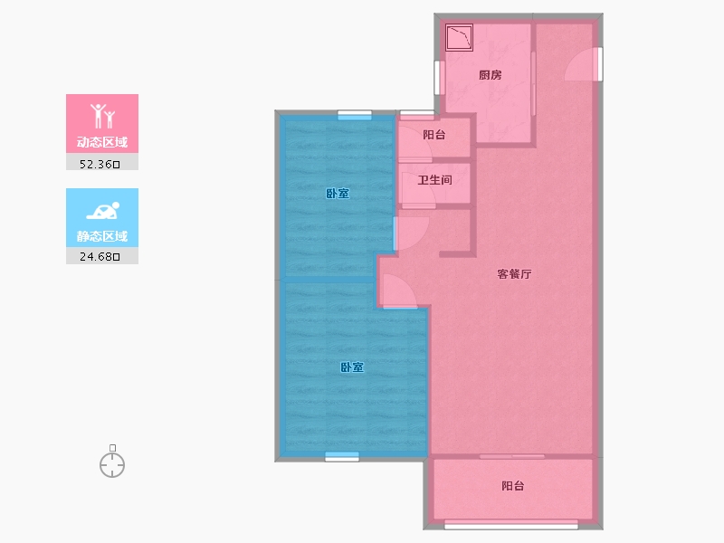 陕西省-西安市-中南·漫悦湾-69.58-户型库-动静分区