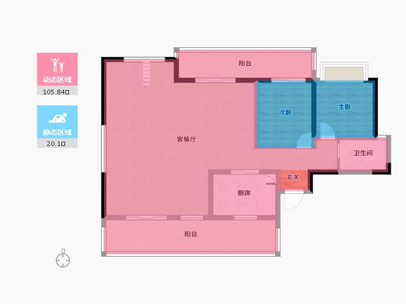 云南省-昆明市-新希望观澜汇-113.49-户型库-动静分区