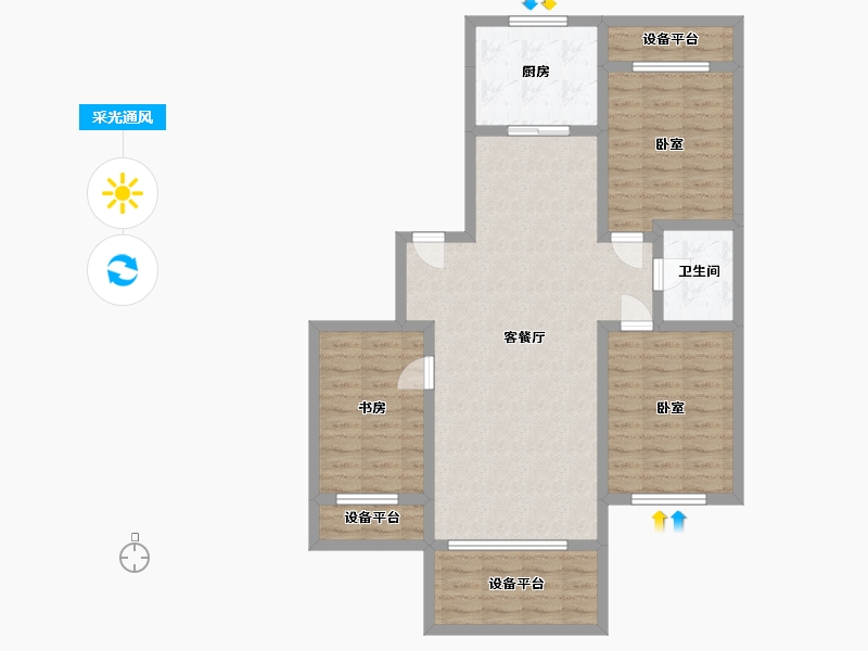 辽宁省-盘锦市-总部生态城·泰郡三期-98.19-户型库-采光通风