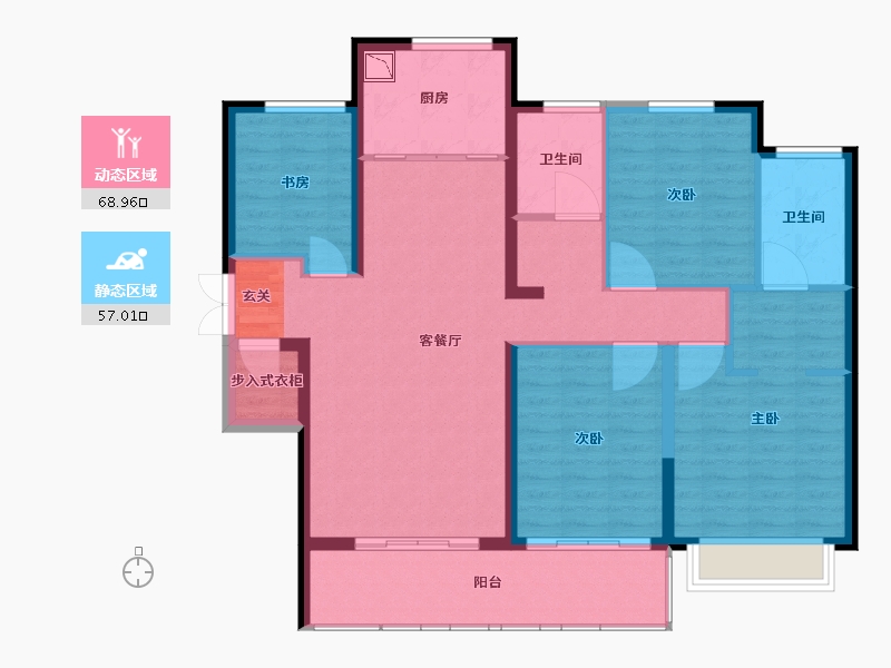 陕西省-西安市-金地中央公园-113.58-户型库-动静分区