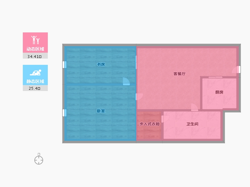 江苏省-南京市-绿地紫金中心公寓-53.99-户型库-动静分区