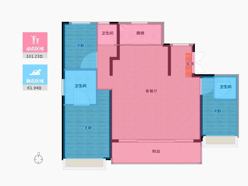 陕西省-西安市-金地中央公园-150.78-户型库-动静分区