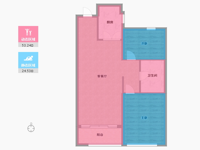 黑龙江省-哈尔滨市-君豪新城-70.40-户型库-动静分区