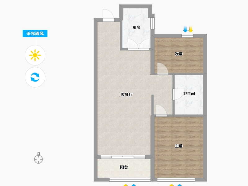 黑龙江省-哈尔滨市-君豪新城-70.40-户型库-采光通风