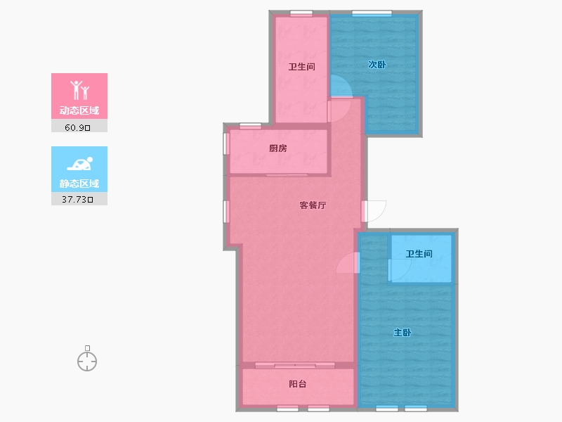 黑龙江省-哈尔滨市-君豪新城-89.00-户型库-动静分区