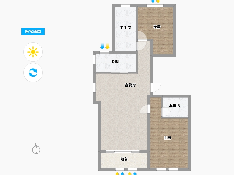 黑龙江省-哈尔滨市-君豪新城-89.00-户型库-采光通风