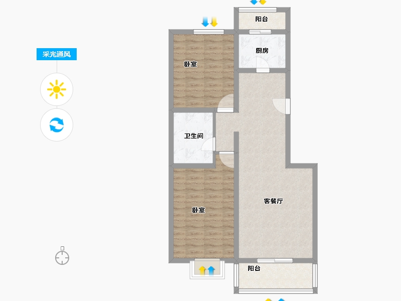 甘肃省-兰州市-美达花苑-79.63-户型库-采光通风