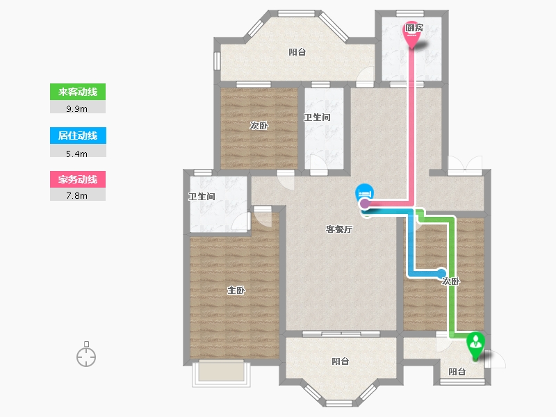 陕西省-榆林市-九溪半岛-128.33-户型库-动静线