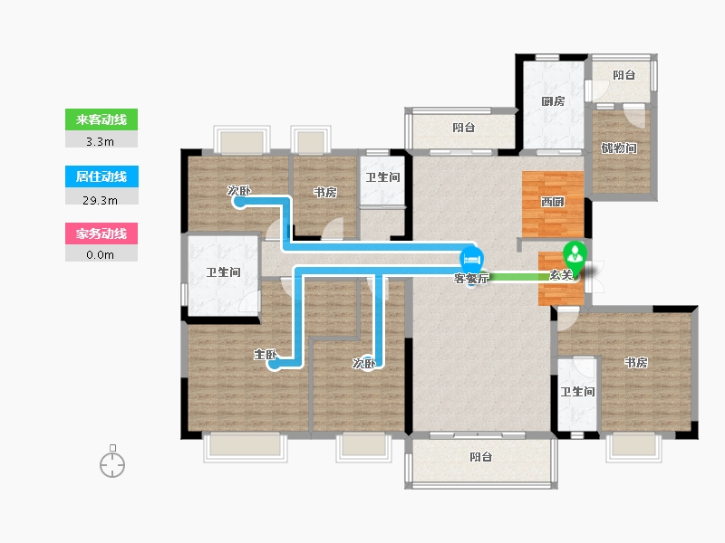 云南省-昆明市-碧桂园东园-179.52-户型库-动静线