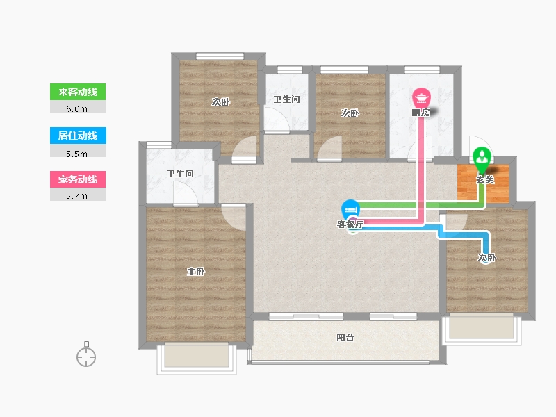 江苏省-南京市-云溪璟园-98.00-户型库-动静线