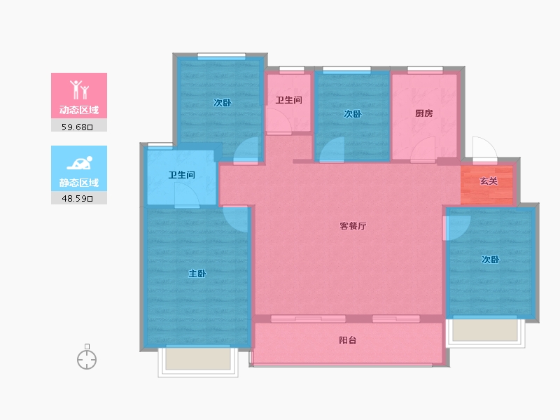 江苏省-南京市-云溪璟园-98.00-户型库-动静分区