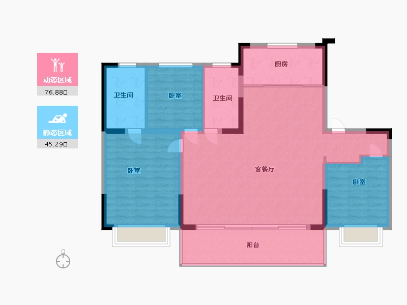 江苏省-无锡市-雅居乐旭辉藏珑府-112.00-户型库-动静分区