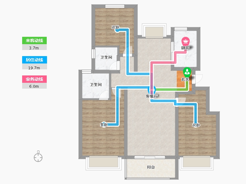 江苏省-南京市-云溪璟园-84.00-户型库-动静线