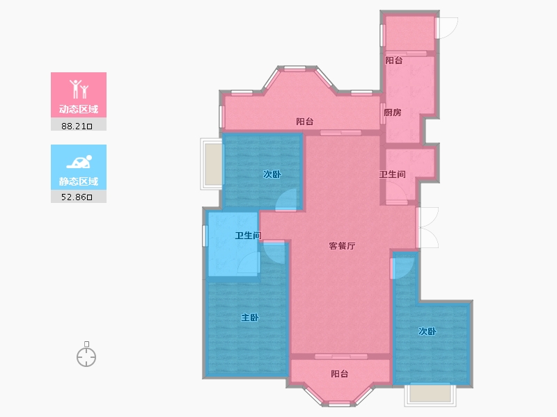 陕西省-榆林市-九溪半岛-126.00-户型库-动静分区