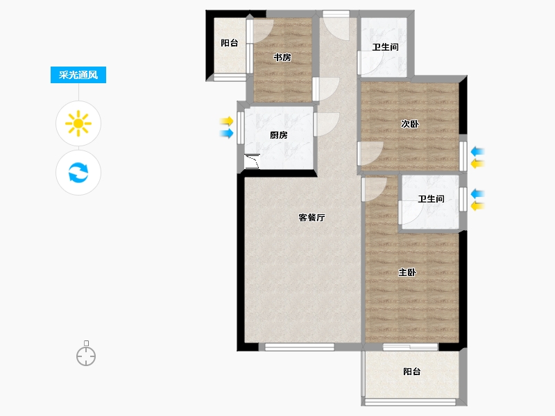 福建省-龙岩市-兴想江山名筑-79.00-户型库-采光通风