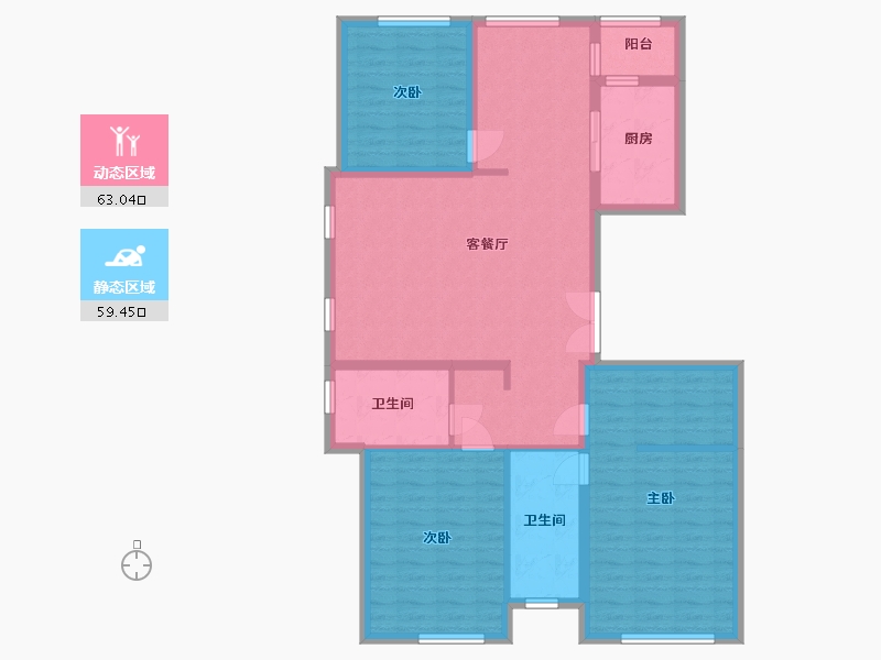 黑龙江省-哈尔滨市-君豪新城-110.41-户型库-动静分区