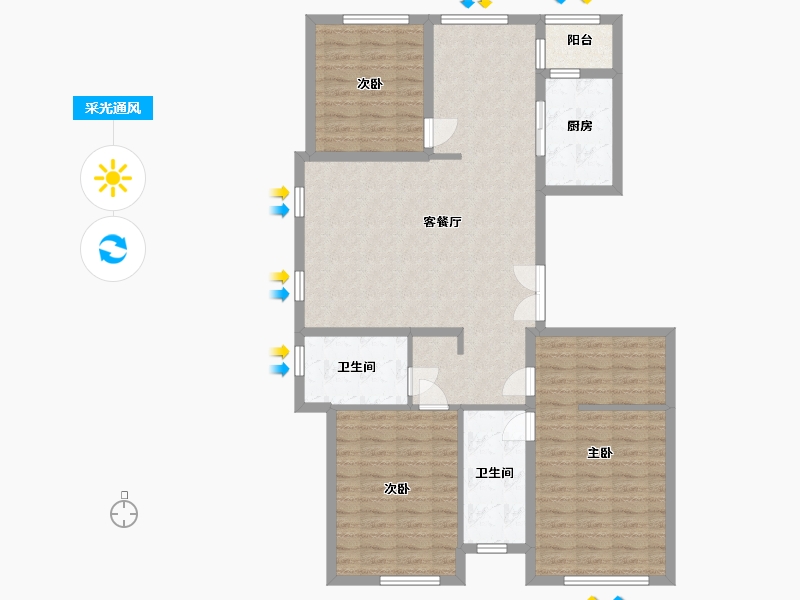 黑龙江省-哈尔滨市-君豪新城-110.41-户型库-采光通风