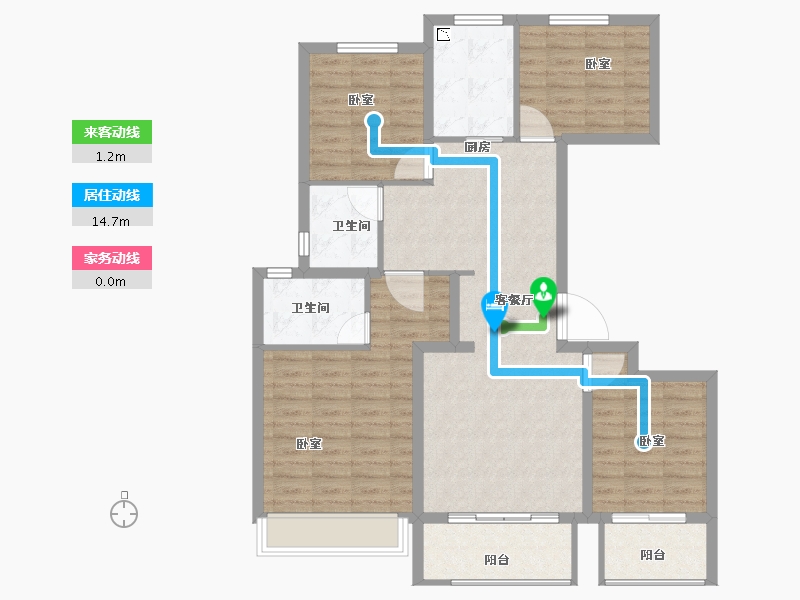 江苏省-徐州市-招商·徐州中心-105.00-户型库-动静线