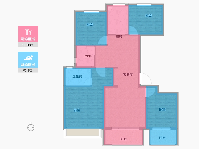 江苏省-徐州市-招商·徐州中心-105.00-户型库-动静分区