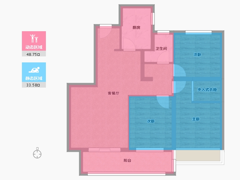 陕西省-榆林市-钰城-72.74-户型库-动静分区