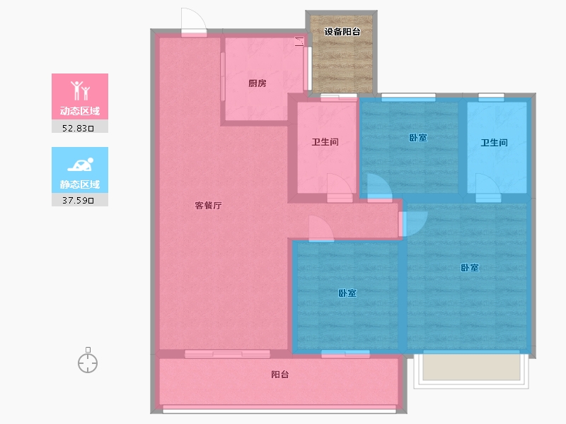 江苏省-无锡市-玖珑悦-84.00-户型库-动静分区