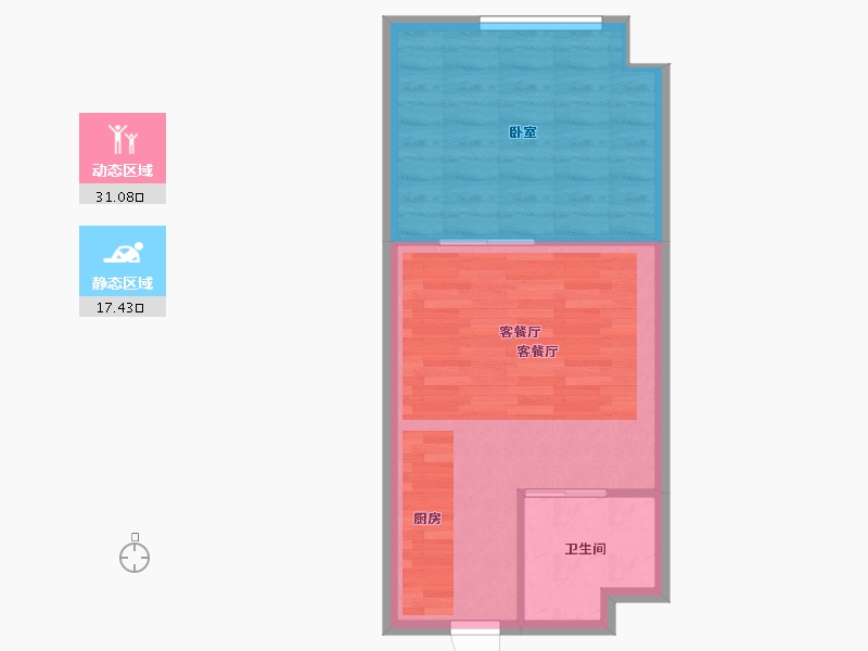 辽宁省-大连市-百年港湾莱弗家-44.50-户型库-动静分区