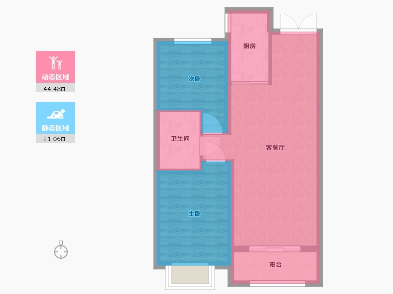 黑龙江省-哈尔滨市-汇龙·拾光里-58.66-户型库-动静分区