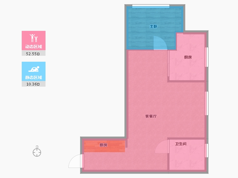 黑龙江省-哈尔滨市-坤腾·理想城-57.30-户型库-动静分区