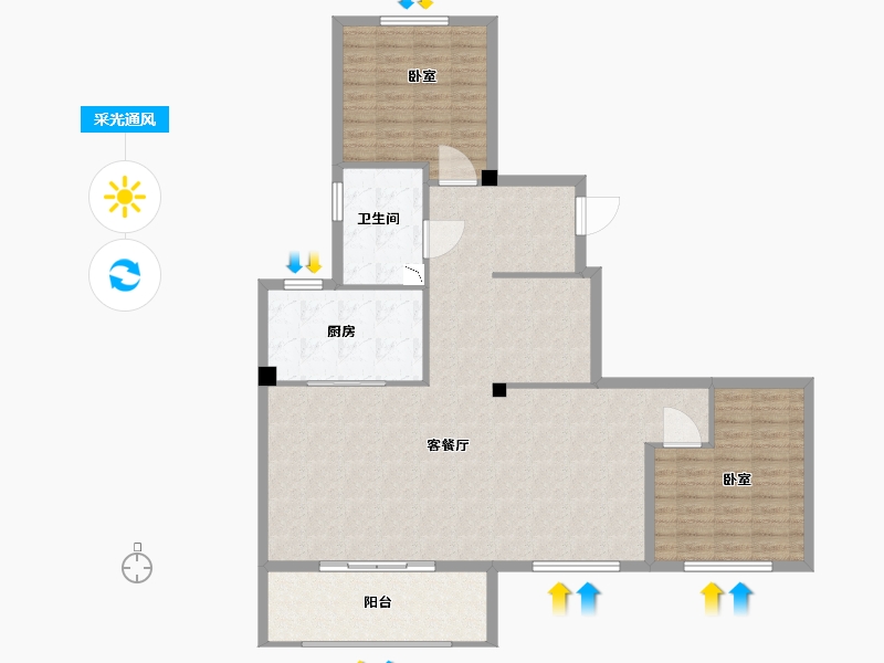 江苏省-无锡市-融创敔山桃源-121.97-户型库-采光通风