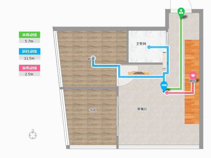 江苏省-南京市-沣麟公园壹号-72.01-户型库-动静线