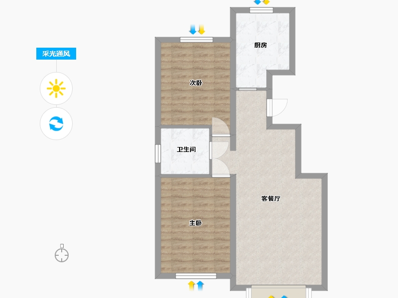 黑龙江省-哈尔滨市-华南城·紫荆名都-67.99-户型库-采光通风