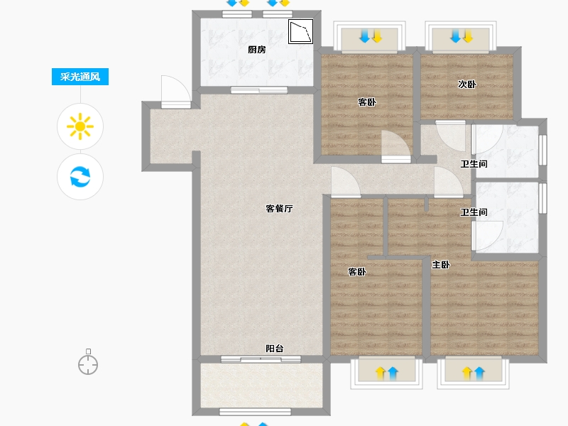 江苏省-无锡市-无锡融创文旅城-113.00-户型库-采光通风